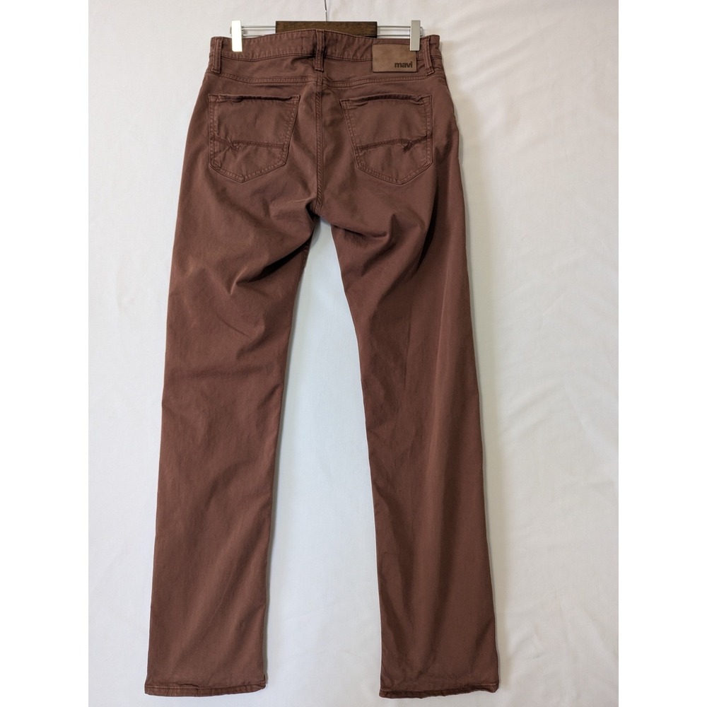 Mavi Zach Straight Leg Twill Pants Mens Size 32x34 Mocha Brown Cotton Stretch - Picture 2 of 10